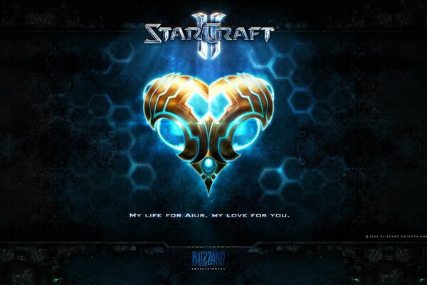 Grom. Starcraft. Logo na ciemnym tle