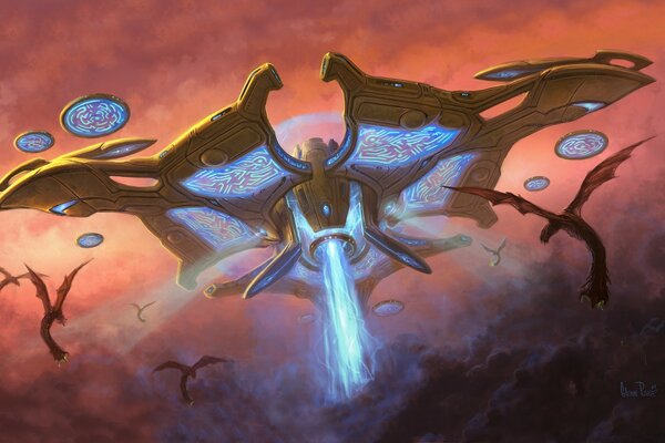 Illustration of the art of painting starcraft