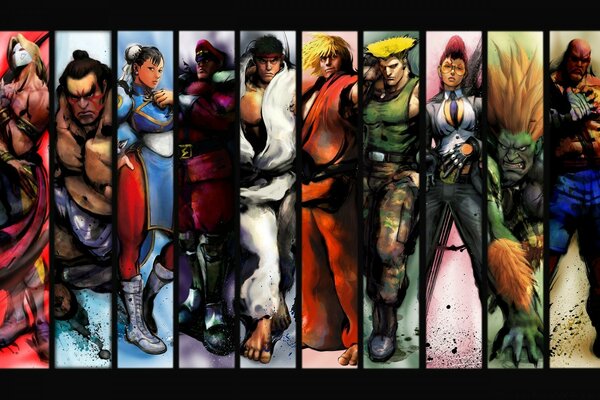 El arte de street fighter. Un grupo diverso de personas