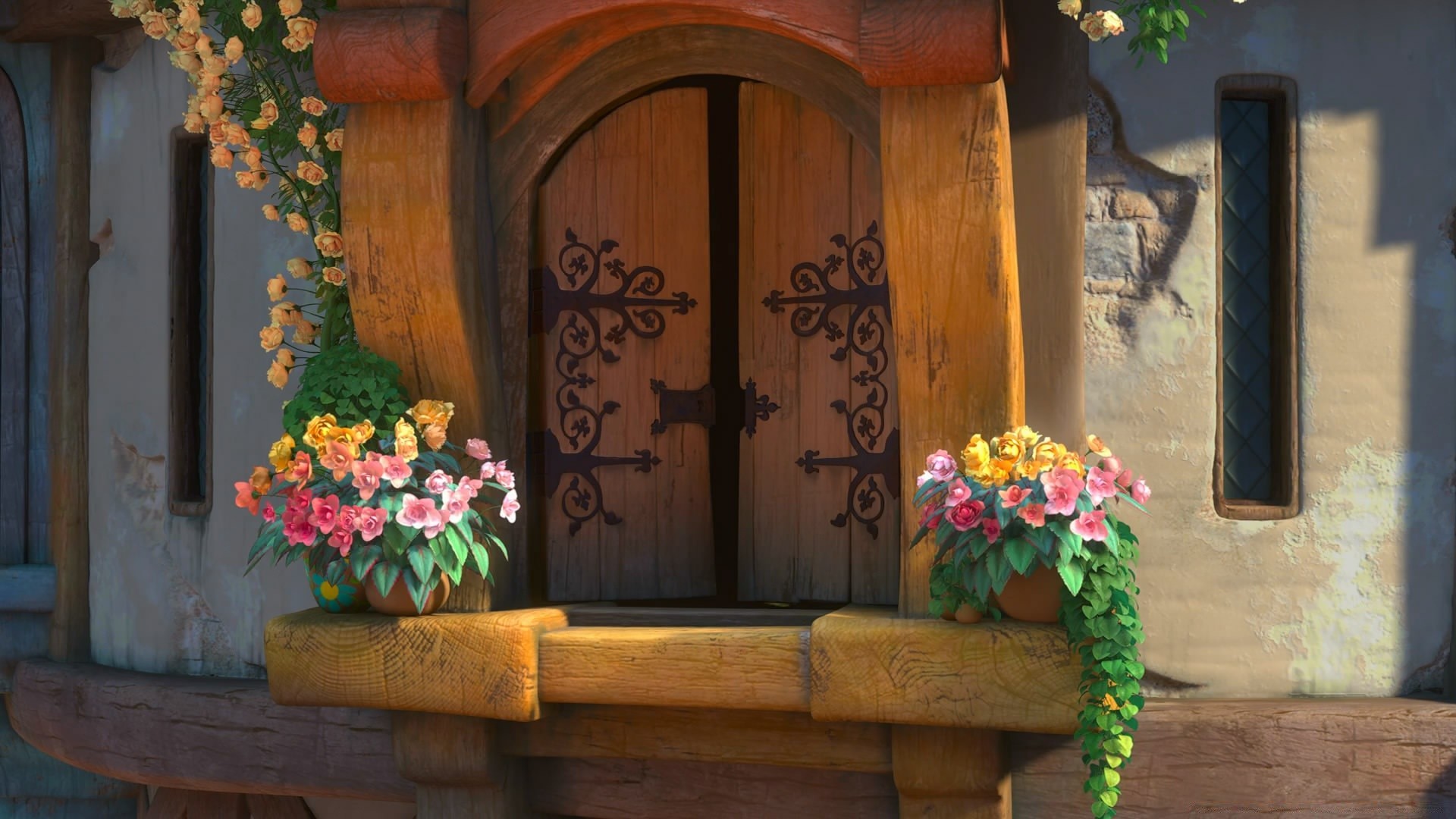 tangled haus holz architektur blume tür aus holz dekoration fenster religion traditionell innenarchitektur drinnen familie vintage rustikal alt