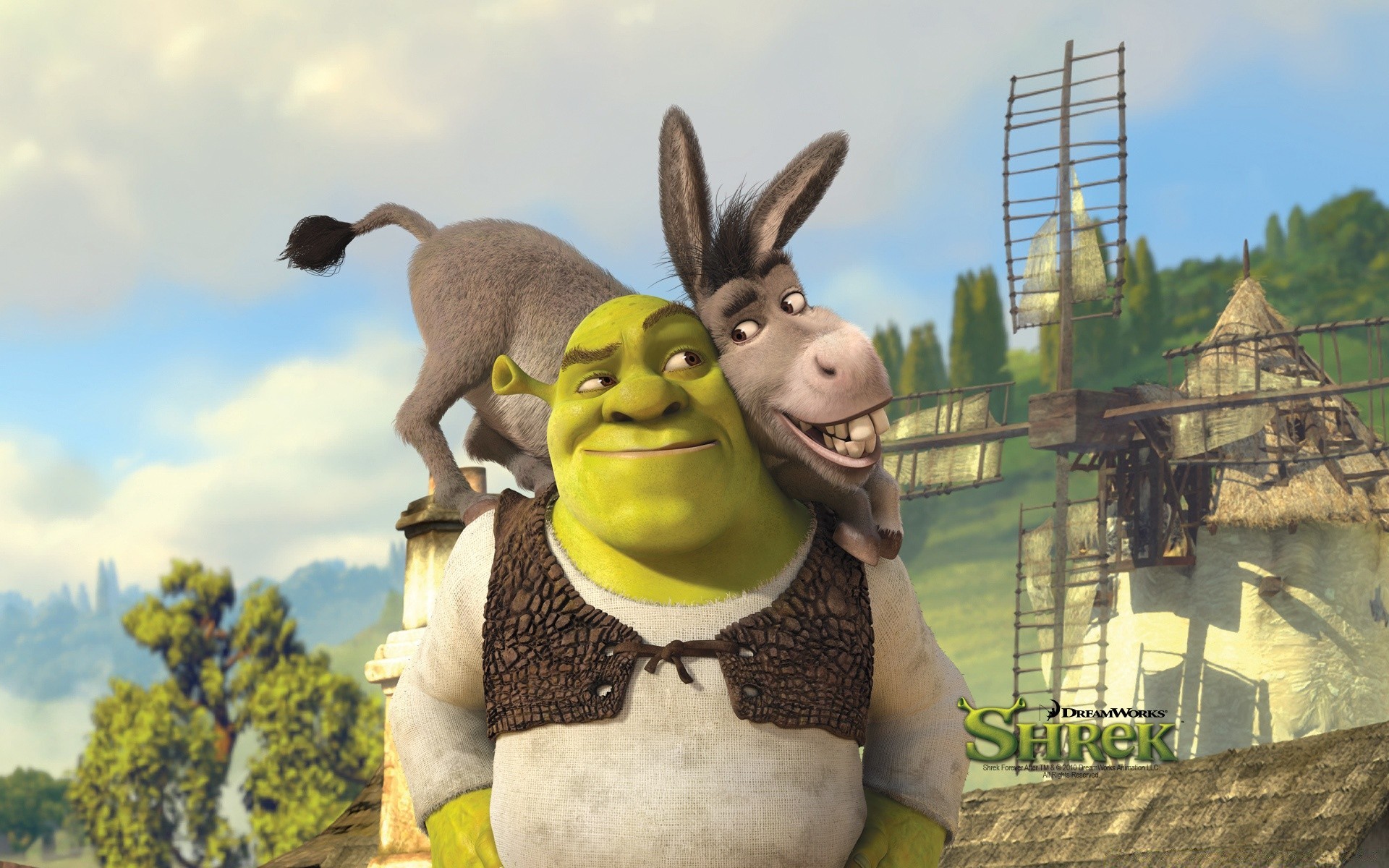 shrek на открытом воздухе природа небо путешествия два лето