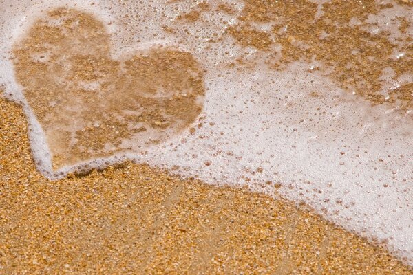 Sea sand and a heart of foam