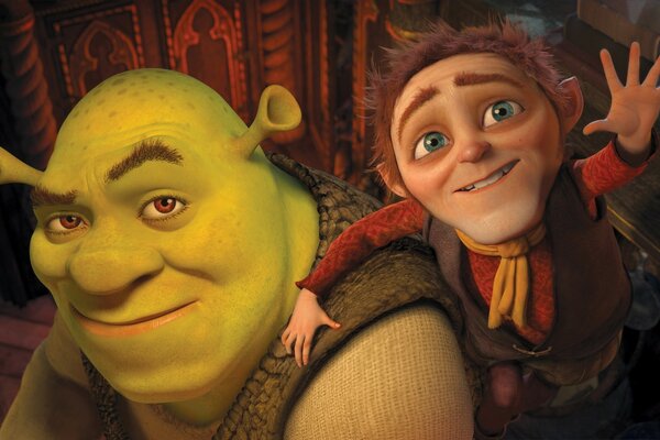 Portrait de personnages de dessins animés Shrek Forever