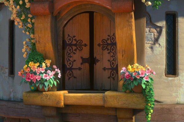 Porte d entrée avec des motifs gracieux