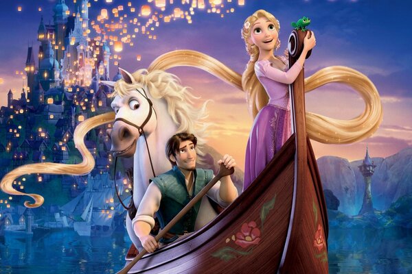 Rapunzel karikatüründen atmosferik çerçeve