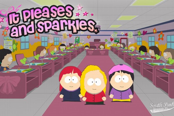 Schoolgirls from the cartoon South Park