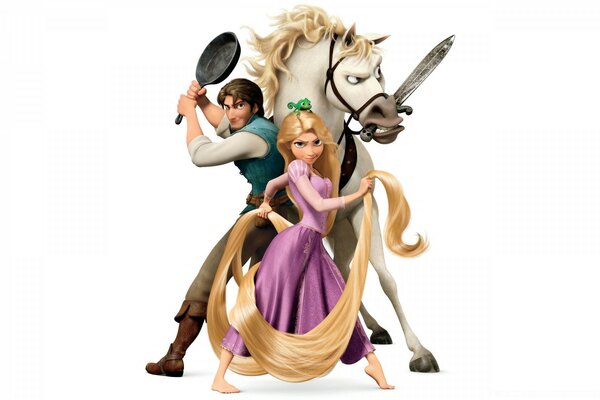 Chica joven de Rapunzel en el fondo de pantalla