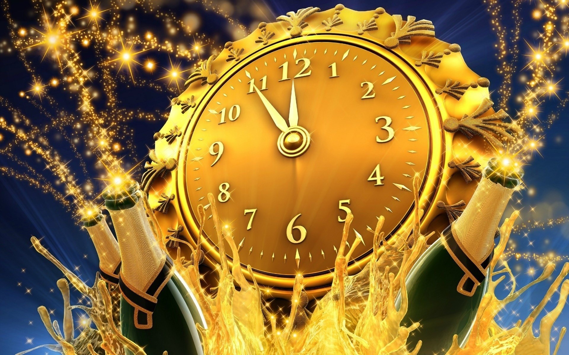 nuovo anno oro orologio tempo natale mezzanotte antico vacanza orologio retrò