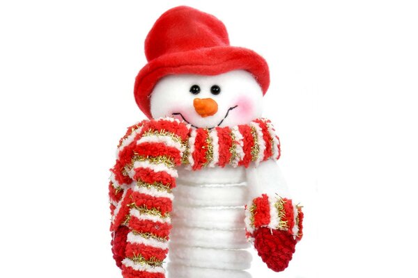 Christmas toy snowman in a hat