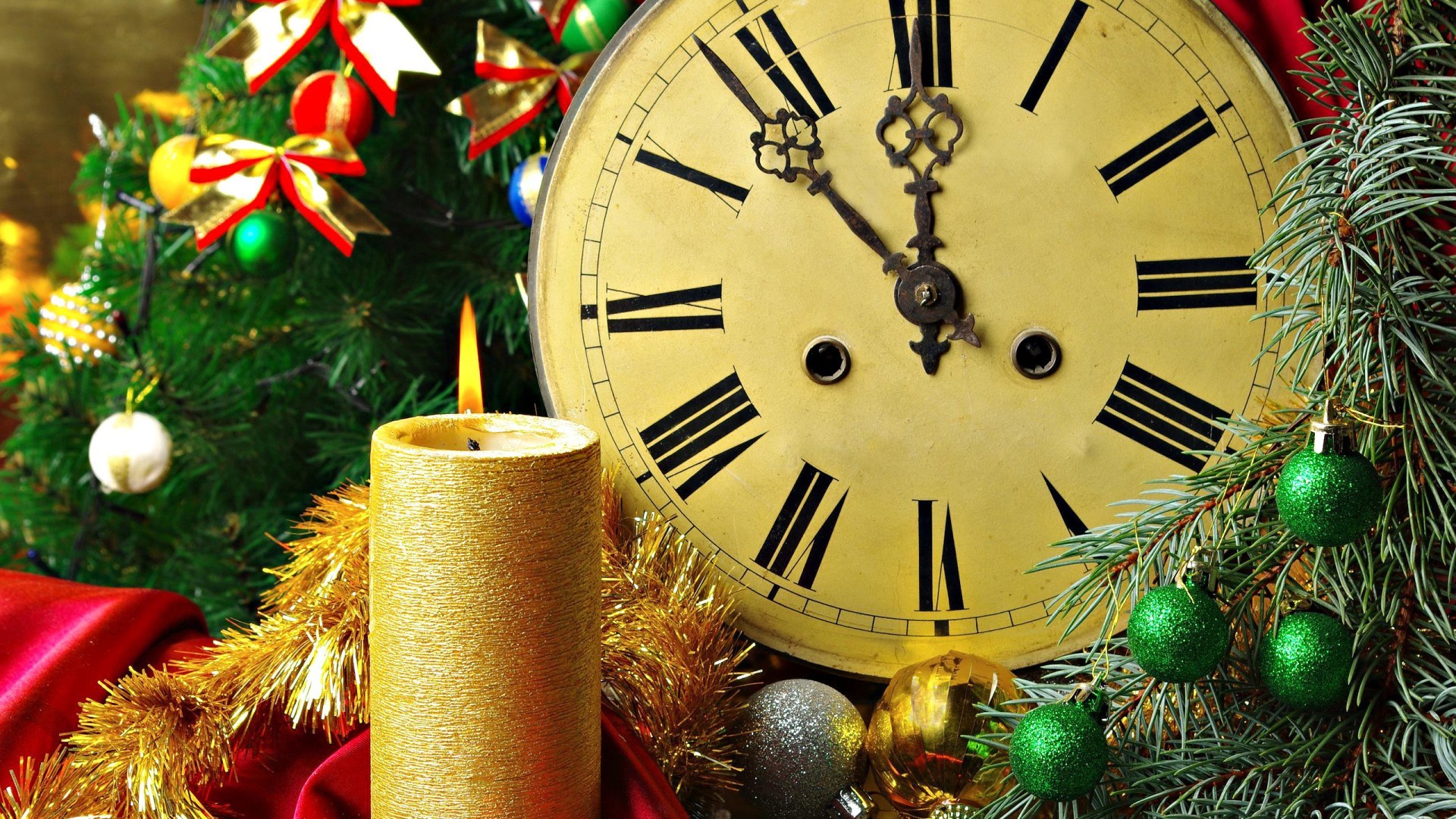 año nuevo navidad vacaciones reloj tiempo decoración oro medianoche campana eva brilla invierno hilo regalo reloj redondo tradicional adornado