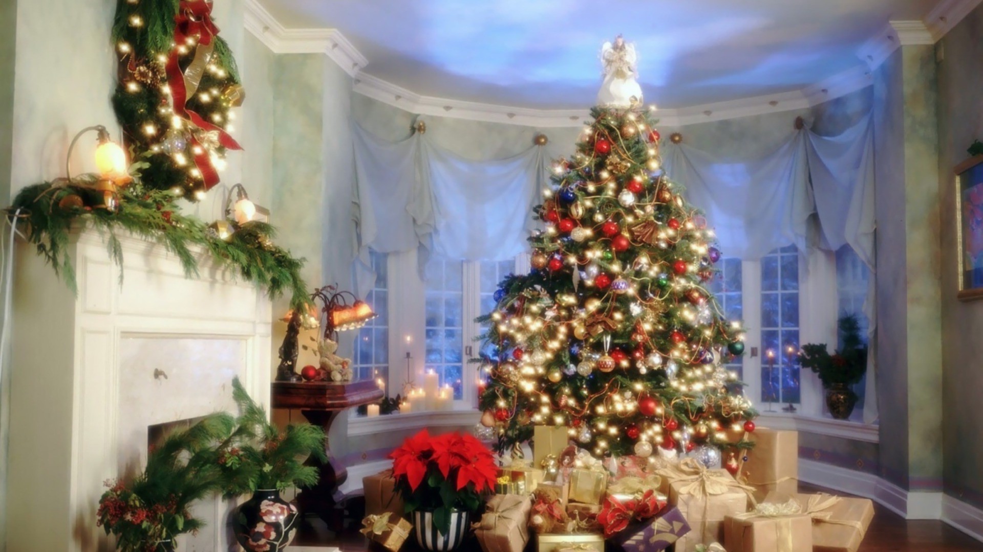 año nuevo navidad diseño de interiores árbol de navidad decoraciones vacaciones ventanas interior arquitectura hogar