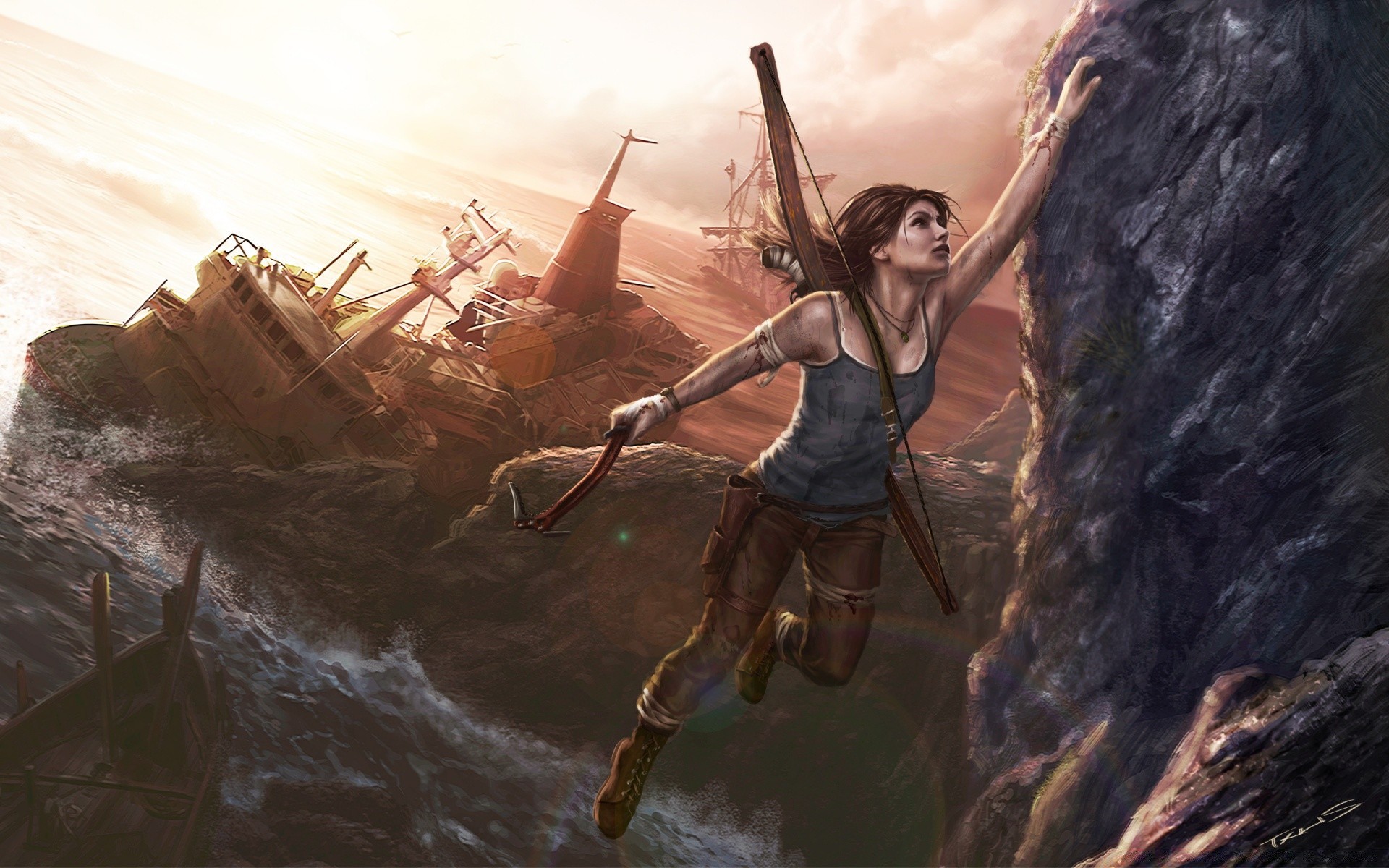 tomb raider yetişkin bir su adam geri kalan kadın seyahat araba deniz aracı açık havada