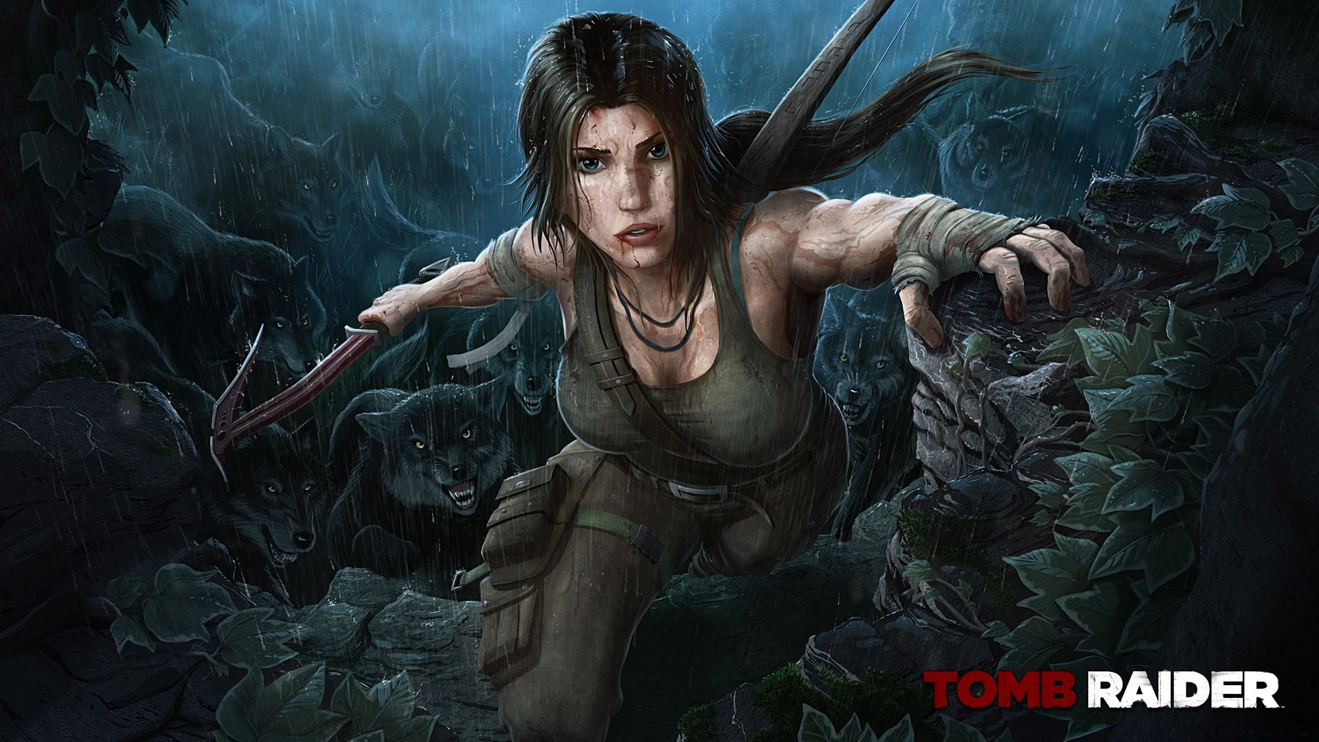 tomb raider adulto mulher sozinho subaquático guerra homem armas retrato arte