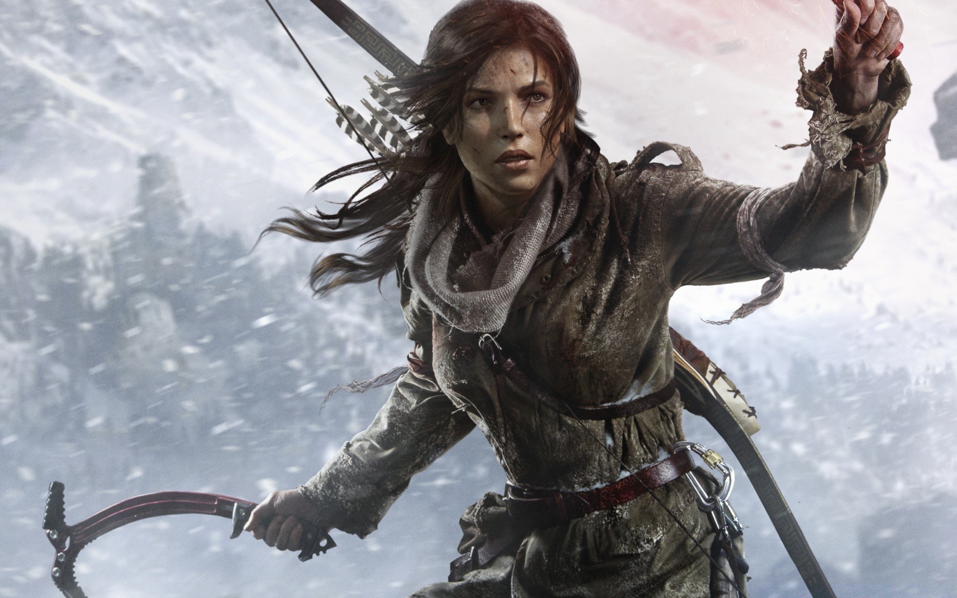 tomb raider singolo neve adulto inverno donna all aperto indossare freddo arte