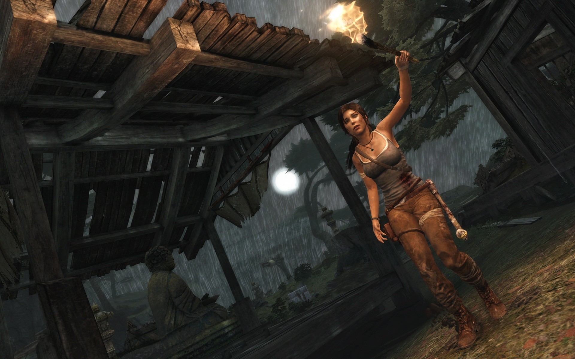 tomb raider sozinho adulto homem energia dentro de casa chama luz carro