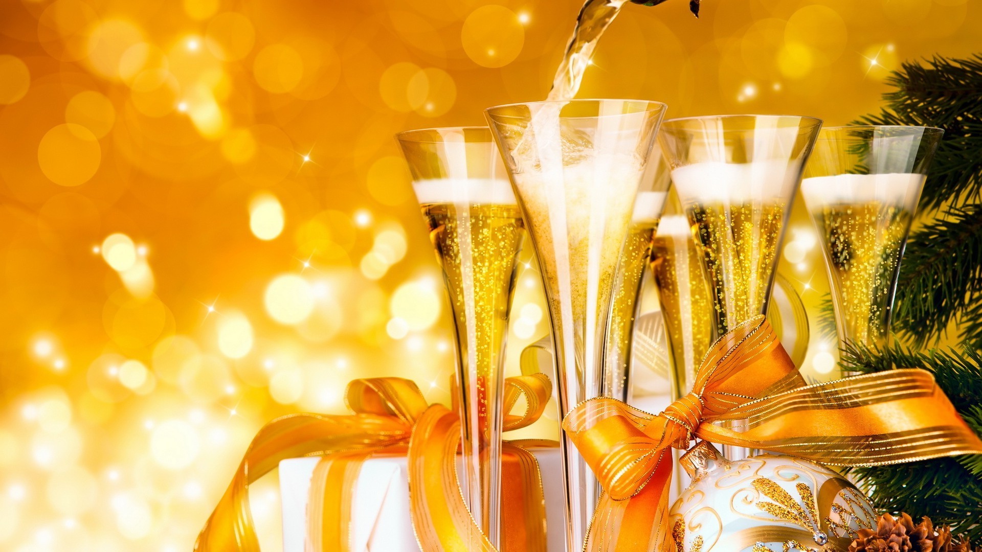 new year champagne christmas glass celebration eve party gold drink anniversary alcohol wine thread fizz