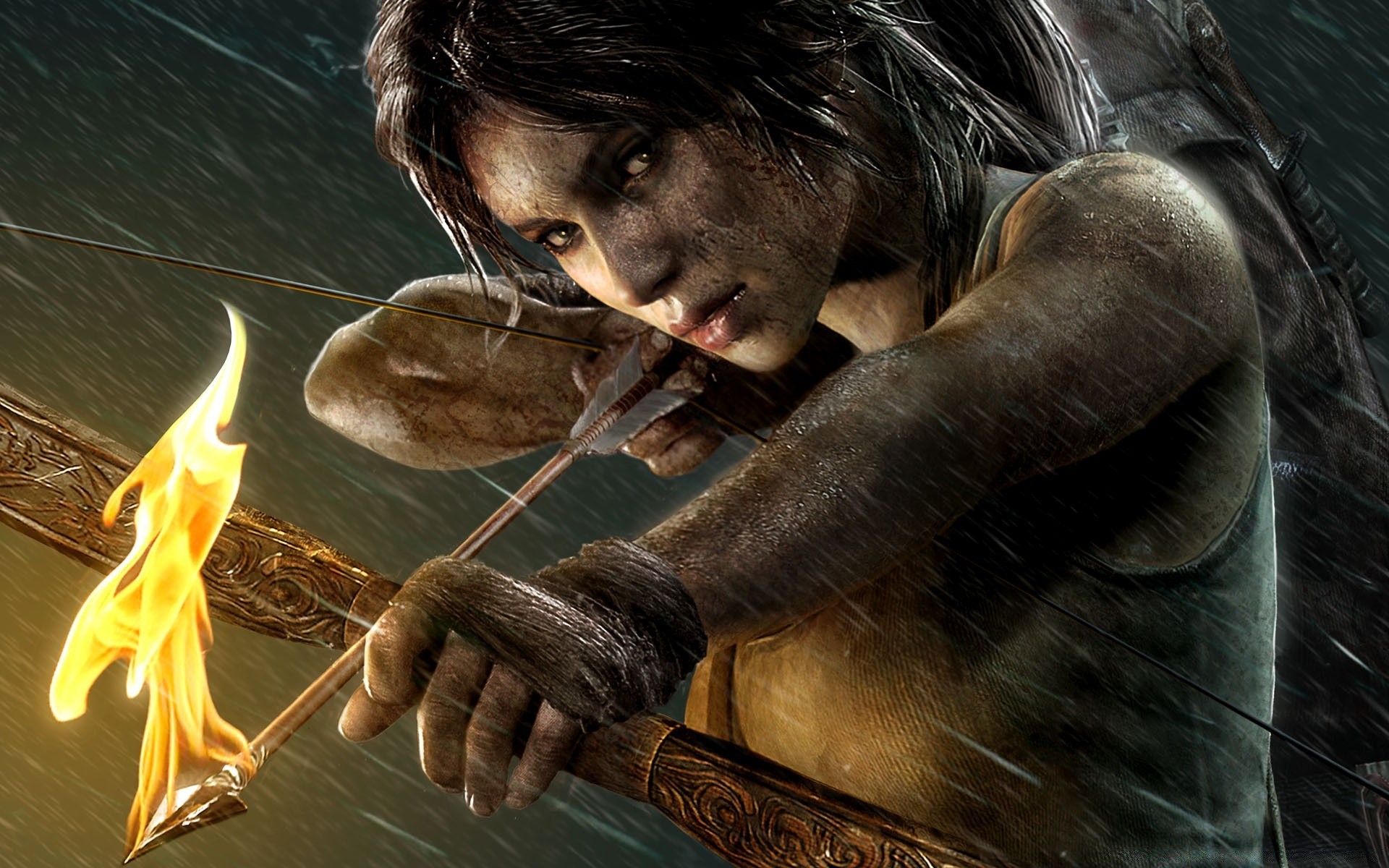 tomb raider woman one adult dark portrait man