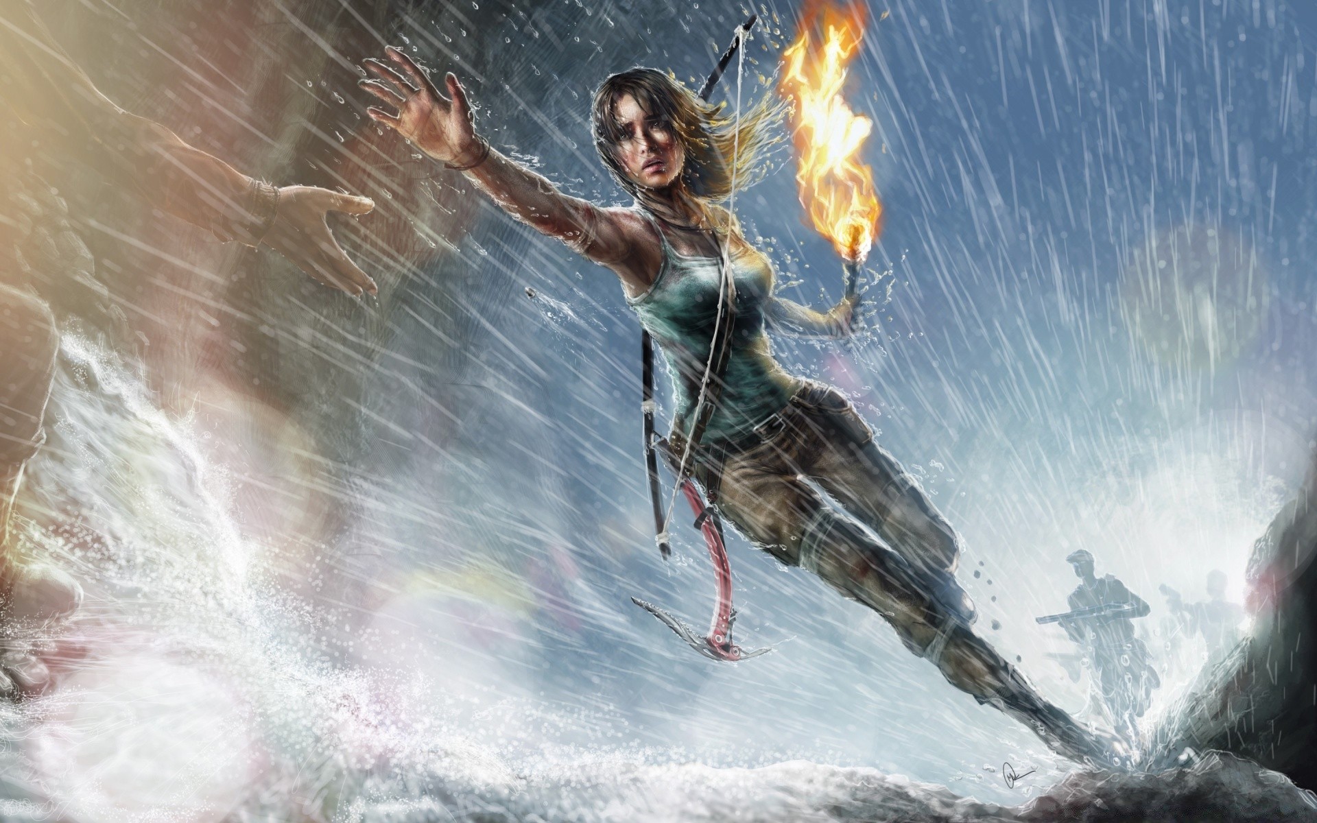 tomb raider ação diversão perigo sozinho água movimento lazer ao ar livre adulto energia lazer ativo respingo mulher aventura