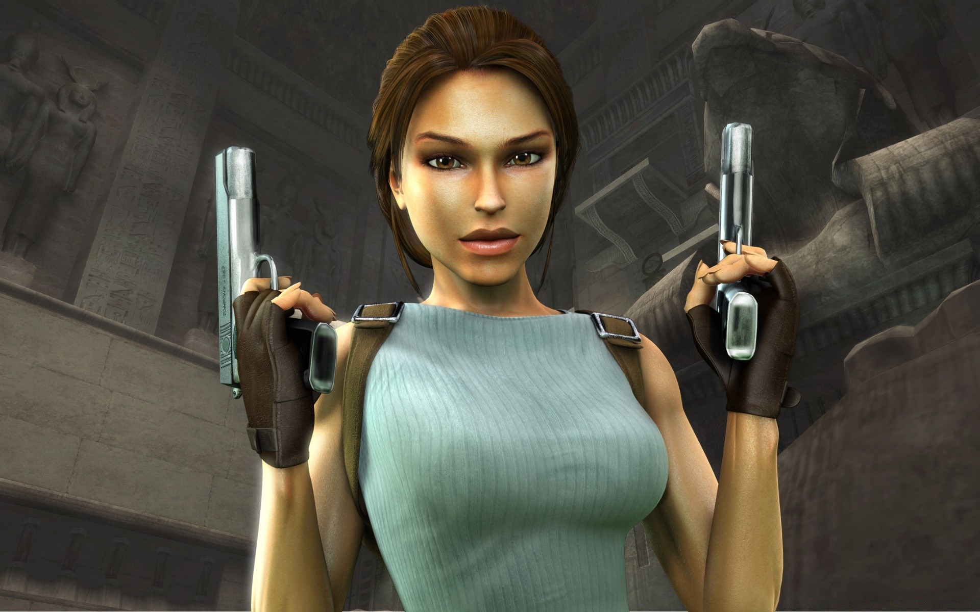 tomb raider donna interno da solo adulto arma pistola moda ritratto