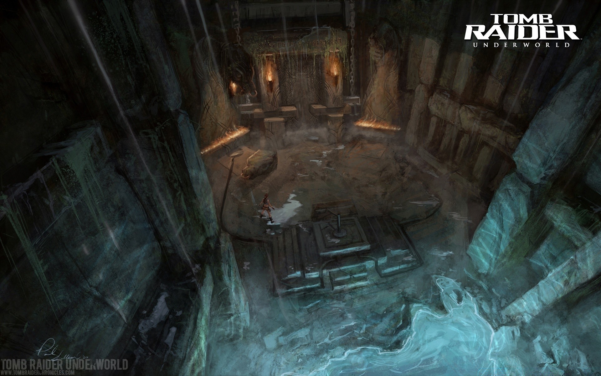 tomb raider indoors dark cave tunnel horizontal illuminated light abandoned motion skittish tube