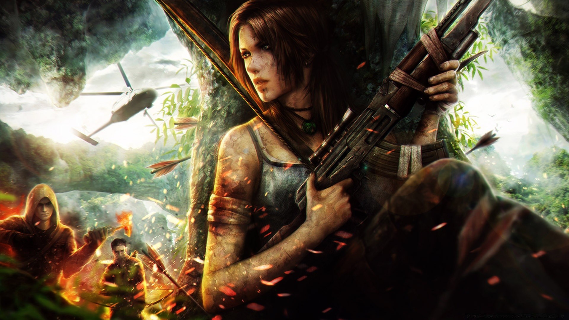 tomb raider art femme peinture adulte seul