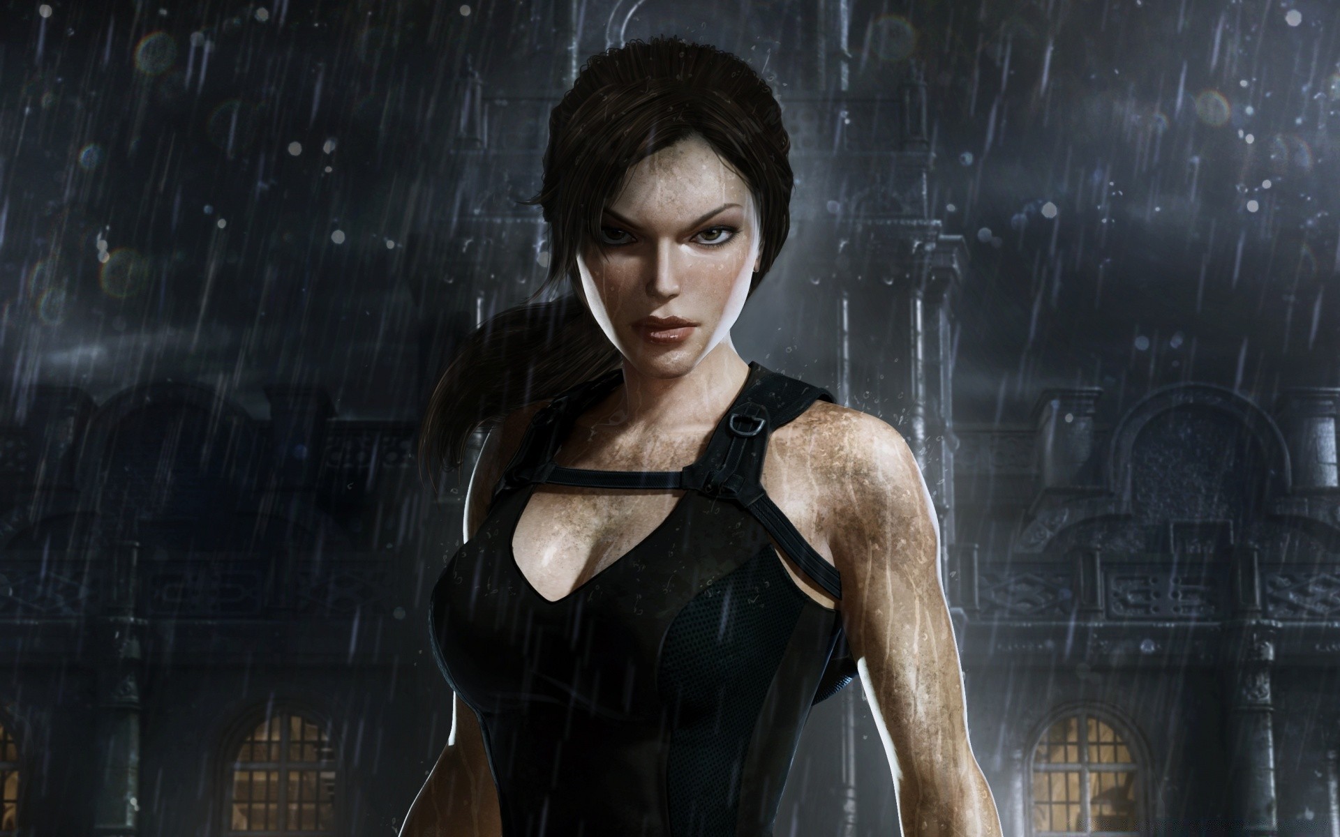 tomb raider adulto solo interior mujer sexy moda retrato modelo desgaste oscuro glamour chica