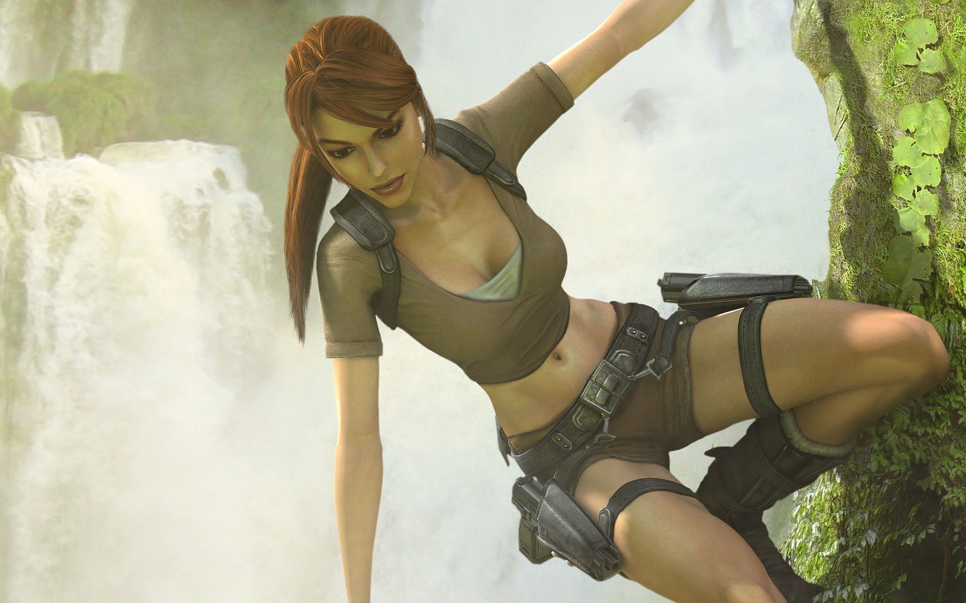 tomb raider frau erwachsener im freien ein sommer tragen freizeit mode mädchen sexy modell freizeit