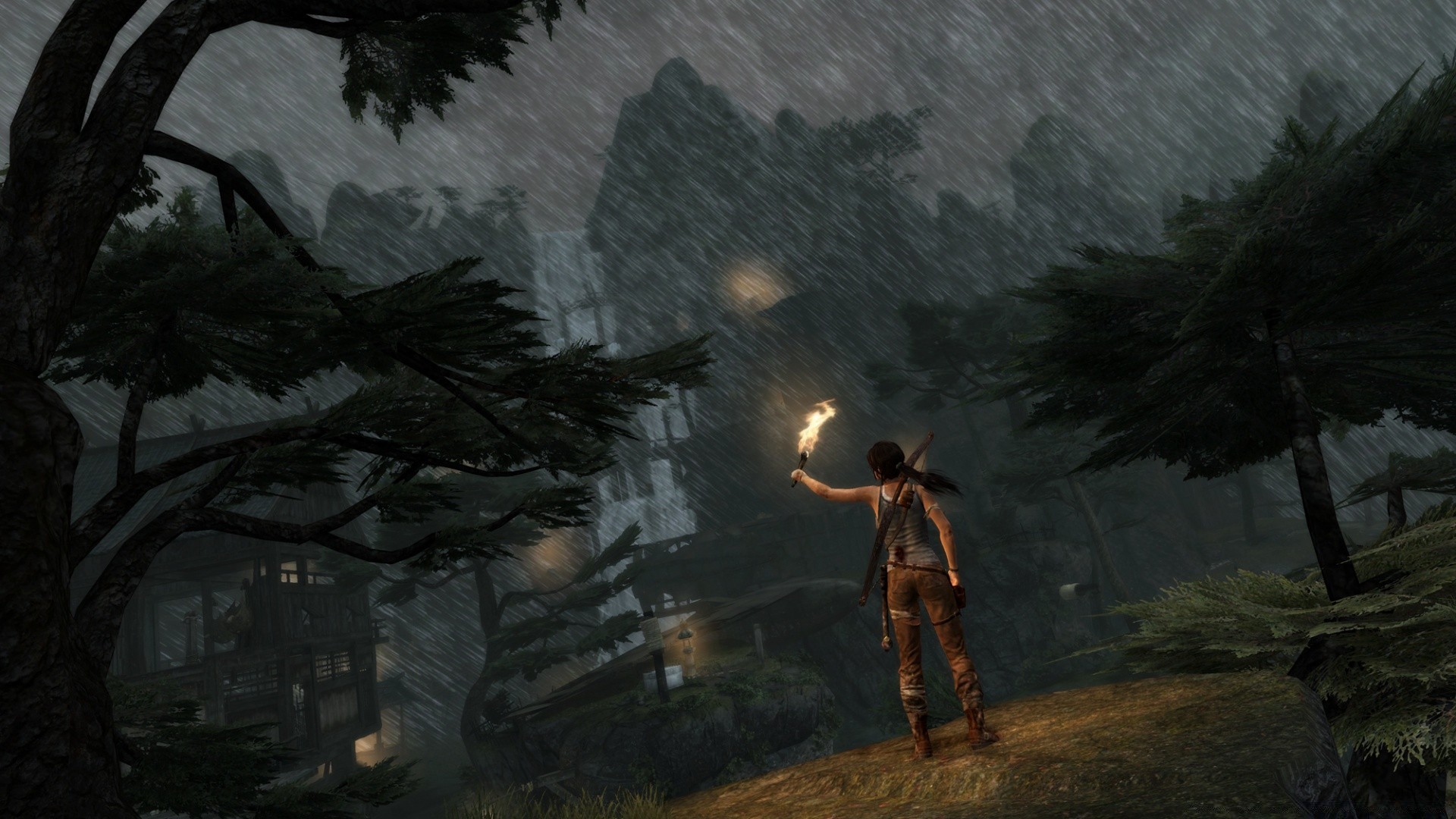 tomb raider hintergrundbeleuchtung einzelne baum erwachsene licht landschaft aktion sonnenuntergang abend silhouette dämmerung im freien erholung mann tageslicht wasser