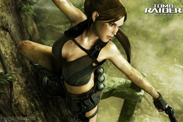 Affiche avec une fille de tomb raider