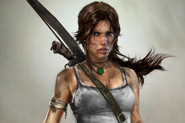 Retrato de una chica del juego tomb raider