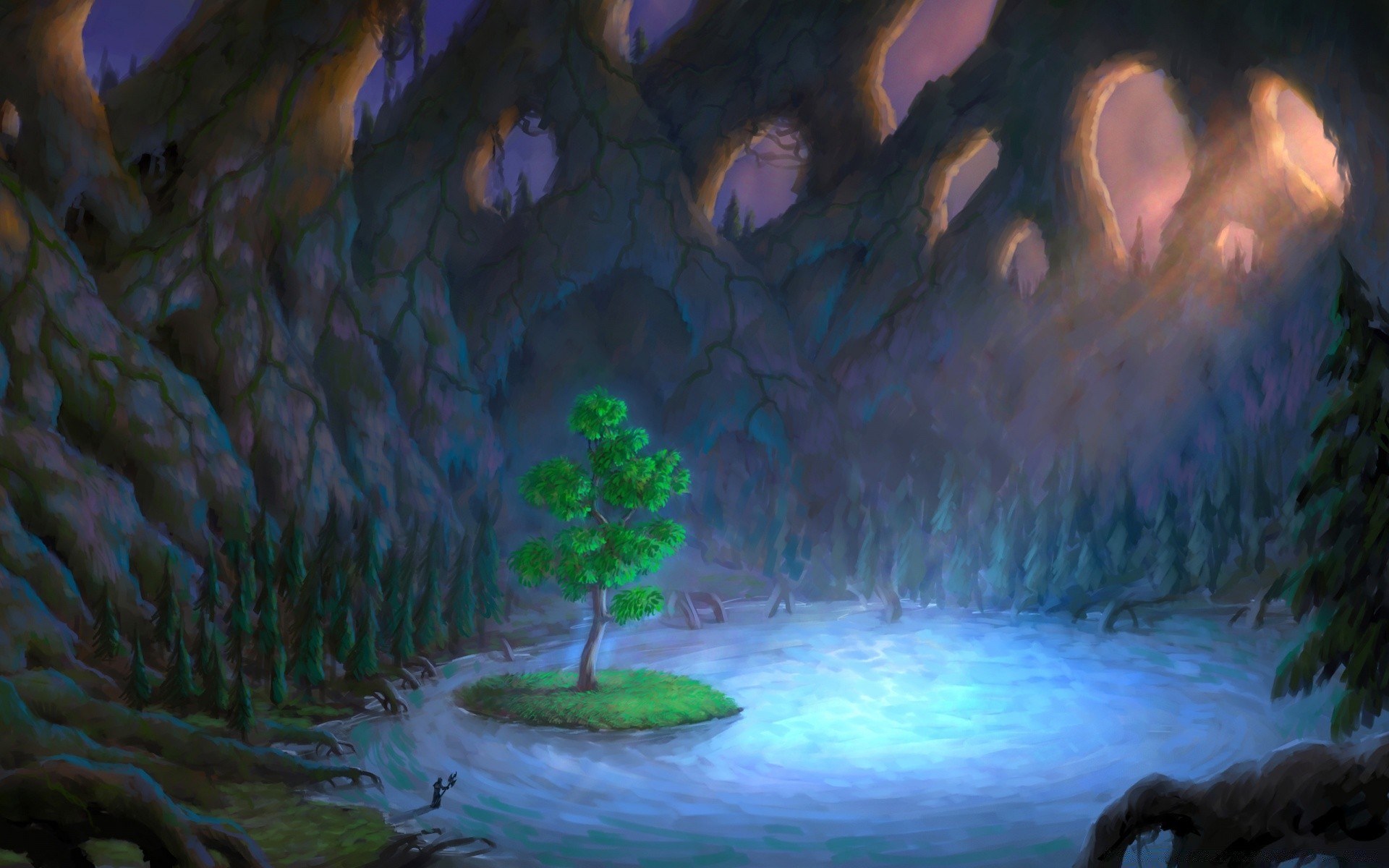 world of warcraft acqua luce riflessione paesaggio all aperto albero