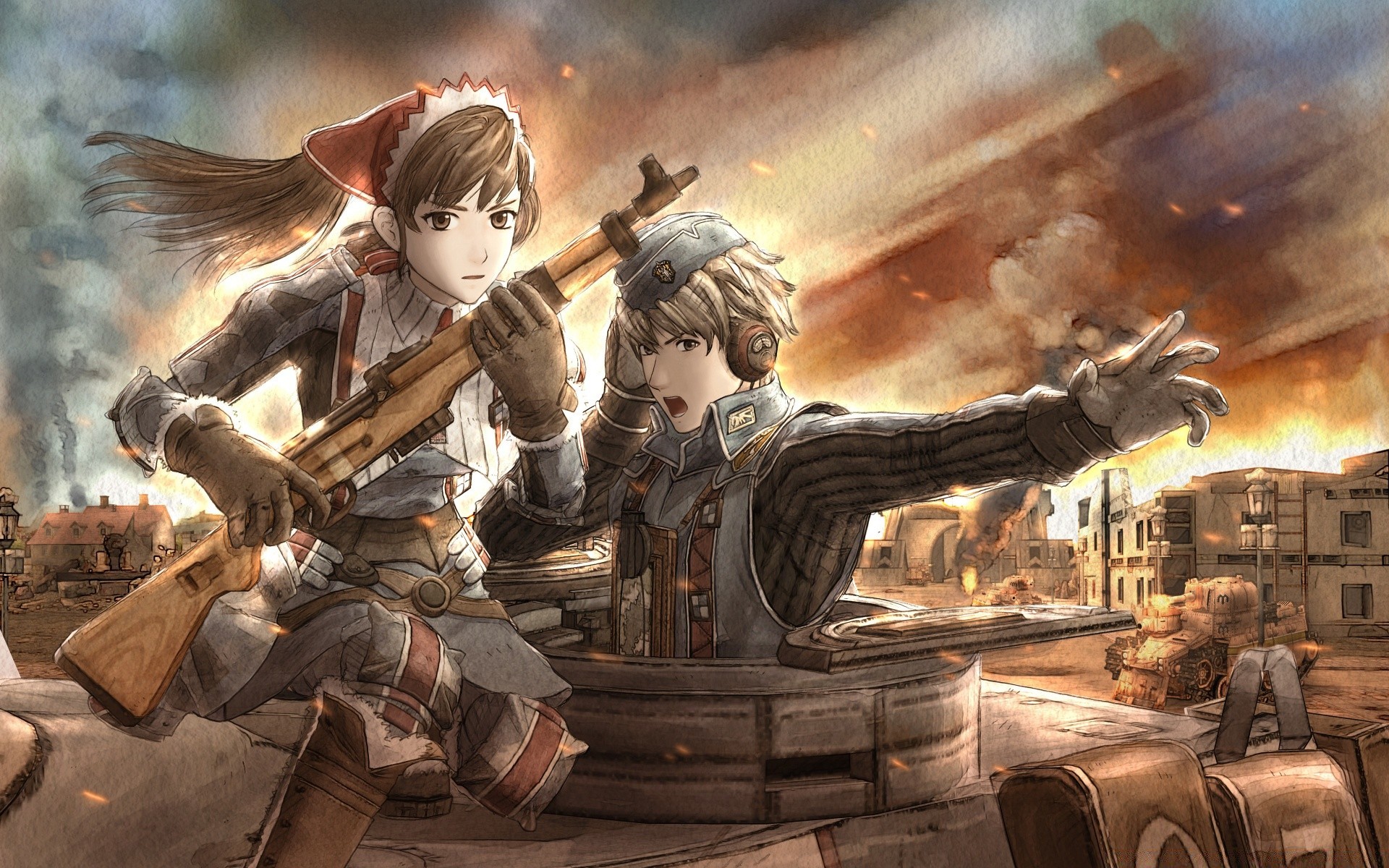 valkyria chronicles дорослий мистецтво автомобіль релігія зброя носити група один людина живопис подорожі війни