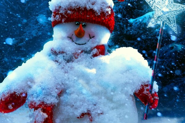 Calendrier nouvel an bonhomme de neige