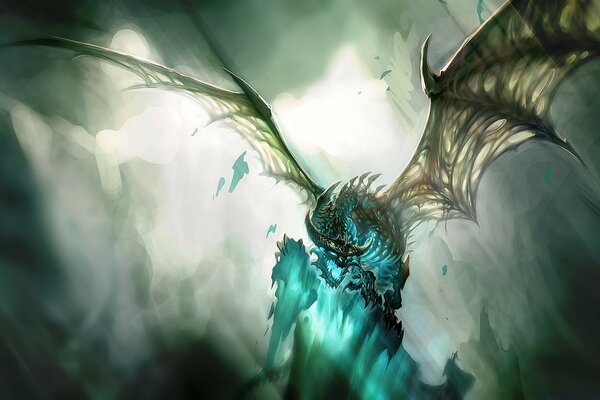 Ward of Warcraft Art con un dragón