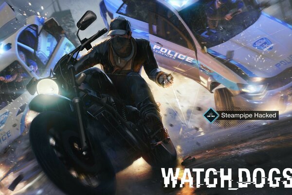 Watch_dogs samochód. Tło pulpitu