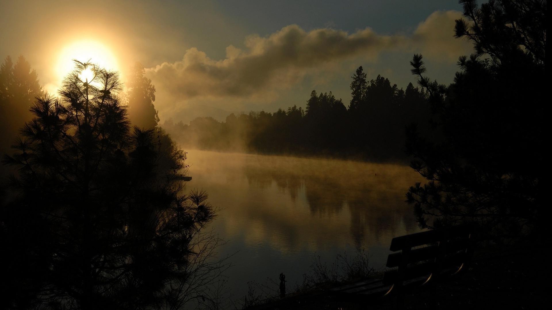 the sunset and sunrise fog sunset dawn mist tree sun landscape winter evening snow nature backlit light silhouette sky dusk outdoors fair weather fall