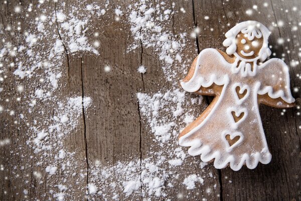 Angel figure on vintage background