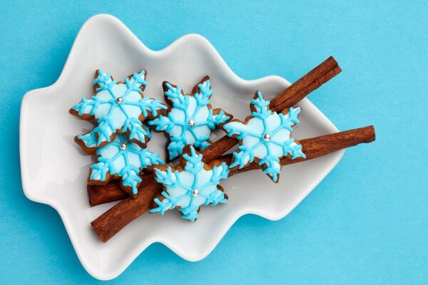 Deliciosos biscoitos de Inverno e canela