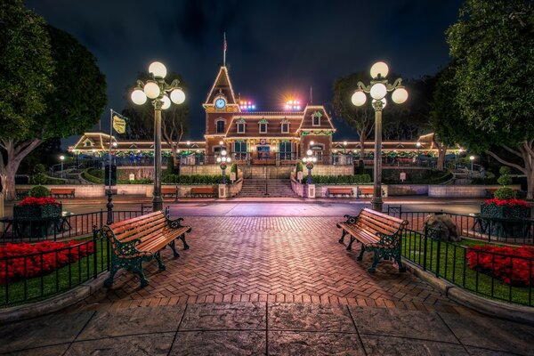 El parque en el centro de la cual es una bonita casa