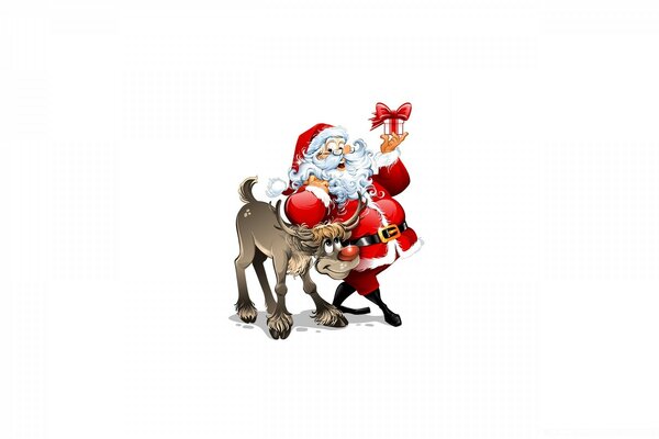 Png deer with Santa Claus