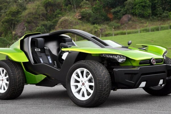 Voiture de course sportive vert clair