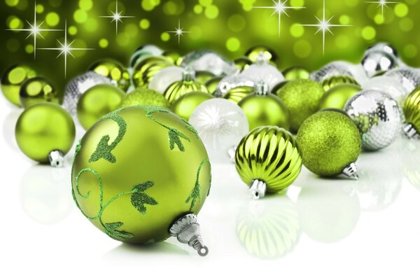 Decoração de Natal bolas verdes