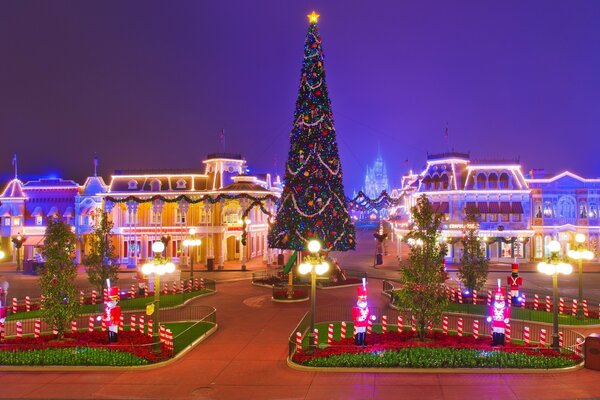 Stylized image of the Christmas town