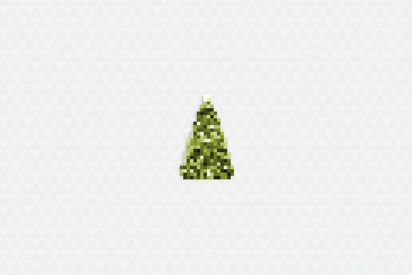 Pixelbild eines Weihnachtsbaumes auf weißem Hintergrund