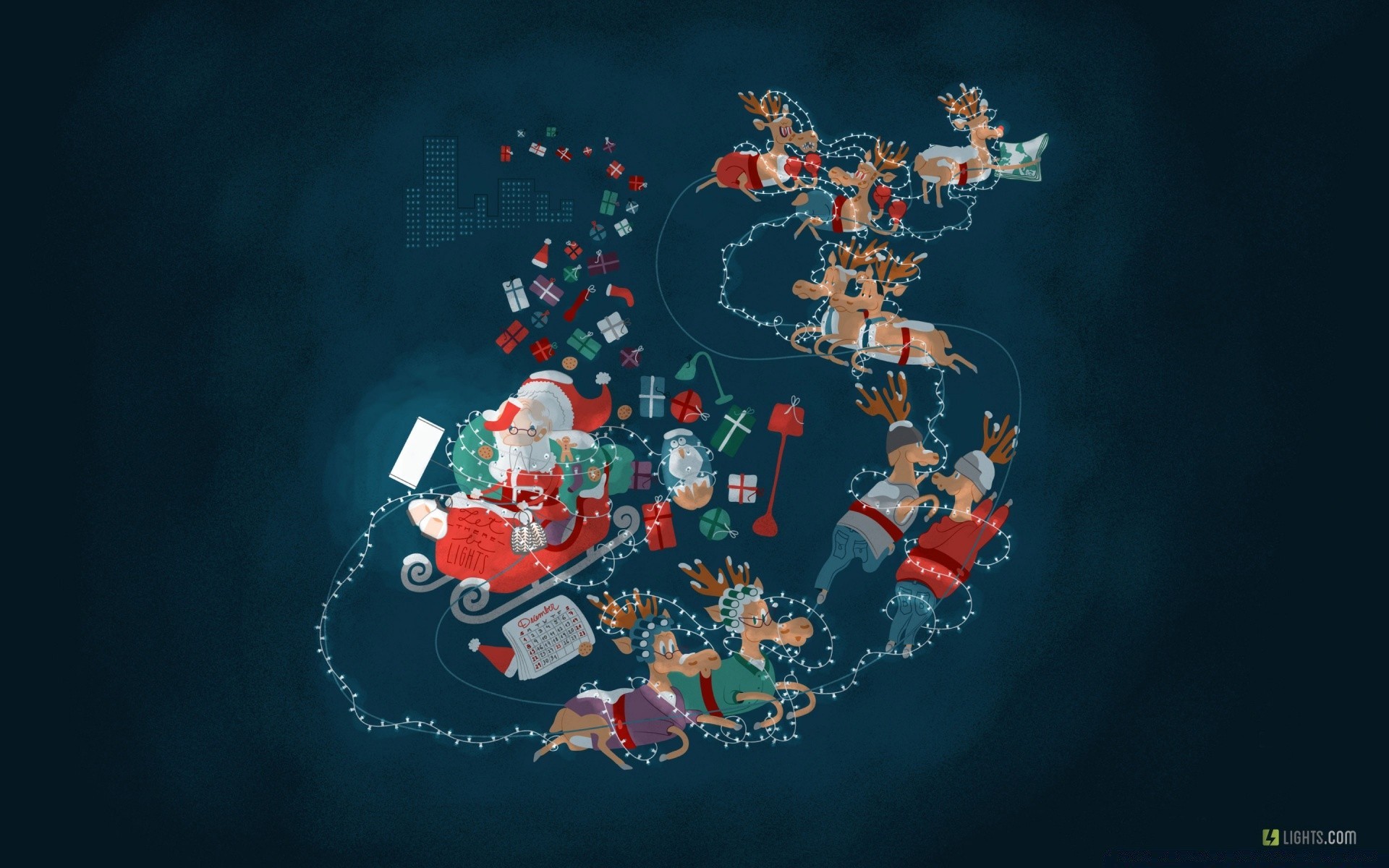 navidad símbolo ilustración escritorio mapa