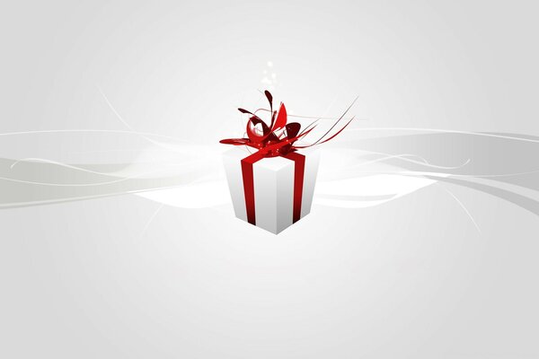 Abstract background and white gift