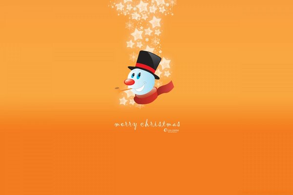 Snowman s head in a red scarf