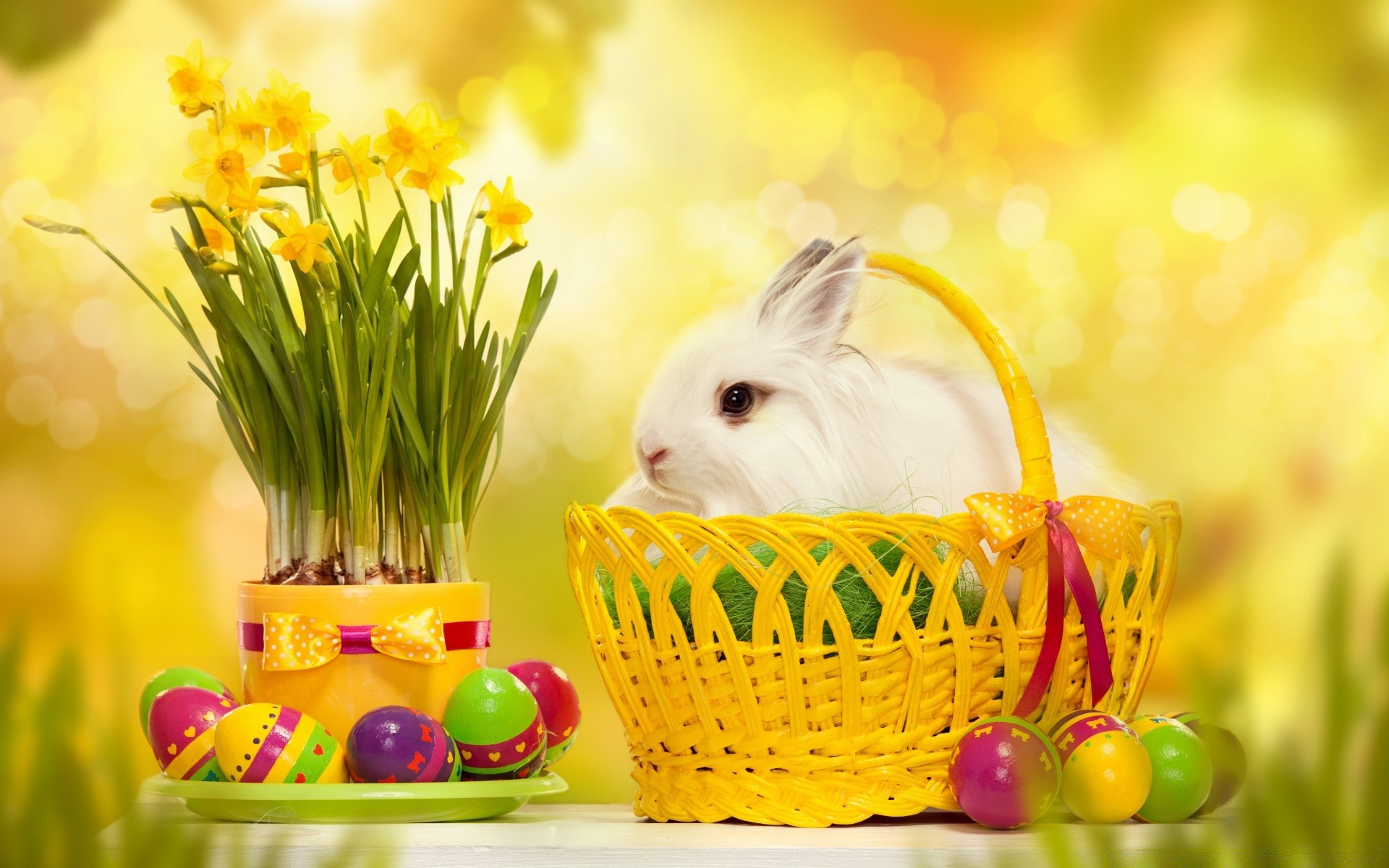 ostern korb ei kaninchen hase essen natur osterei blume geflochten farbe