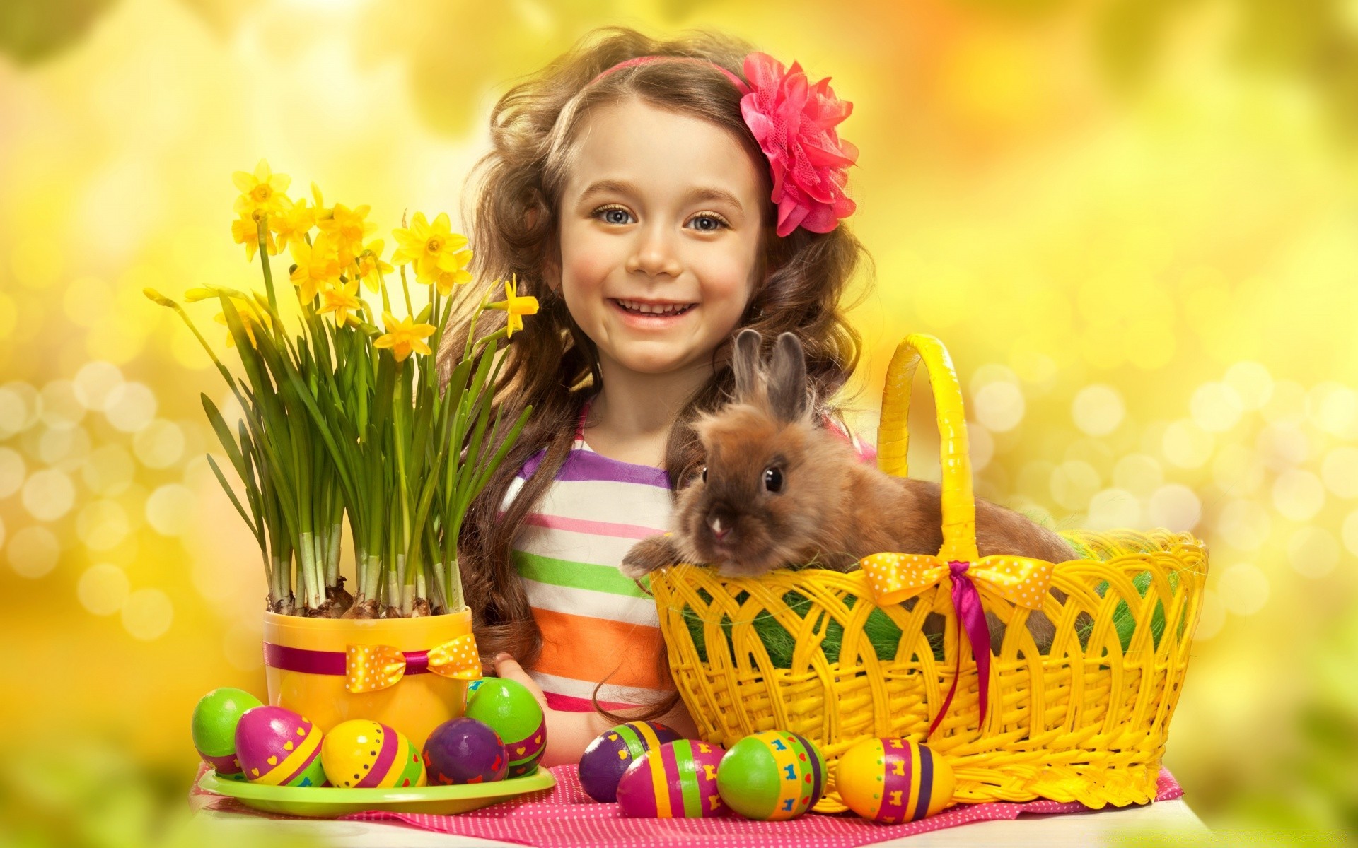 easter basket cute nature little young grass fun one flower