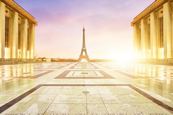 The lonely Eiffel Tower in Paris